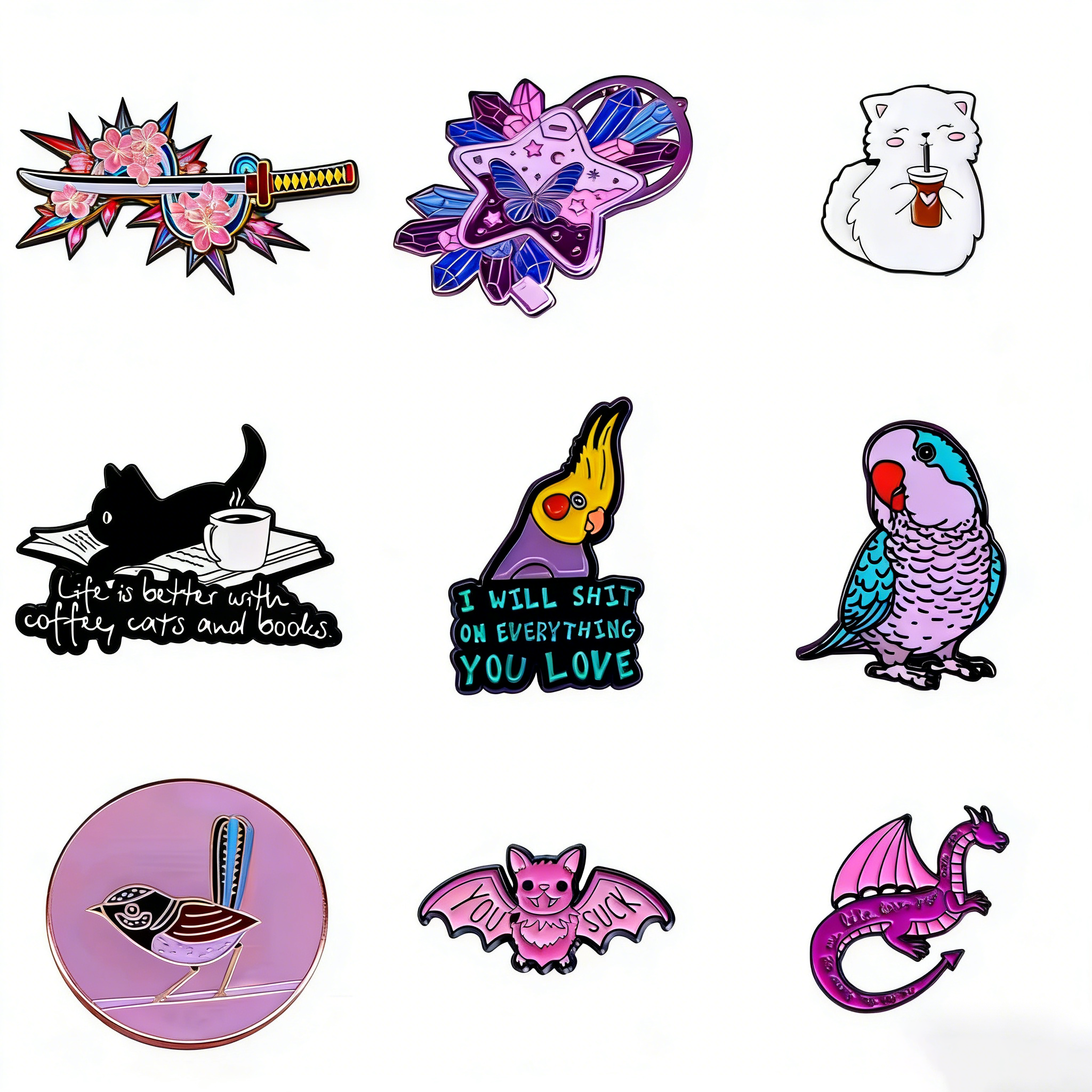 High Quality Rude Hype Beast Tiger Lion Animals Dyed Metal Enamel Pins