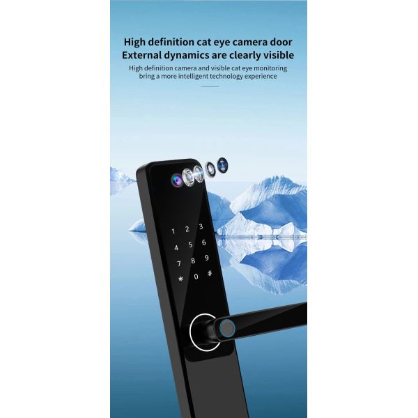 Алюминиевый Туя Умный замок отпечатков пальцев Черный Замок гостиничного номера Электронные дверные замки