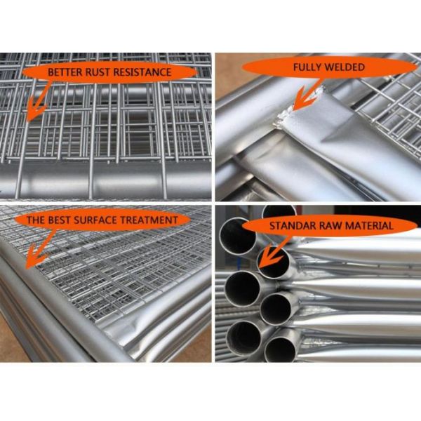 Temporary Chain Link Fence Panels , Galvanized Construction Fencing OD 32 Pipes