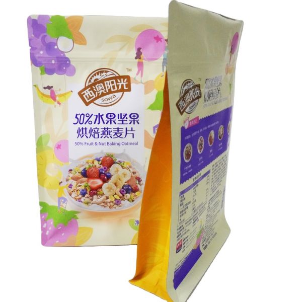 Impression sur papier sur mesure Fruits secs Noix d'avoine Pâte cuisson emballage de qualité alimentaire