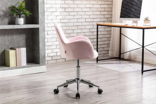 Peach Color Five Star Base Living Room Office Chair With Casters