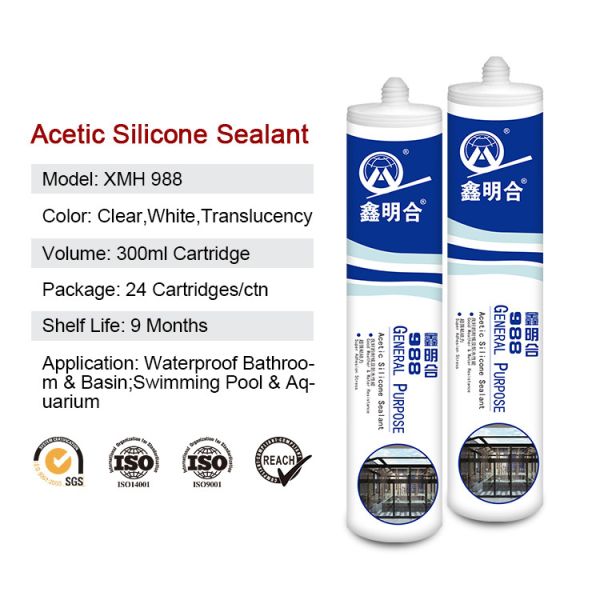 Glass Bonding and Filling Windows Acid Sealant MH988 Acetic RTV GP Glass Silicone Sealant