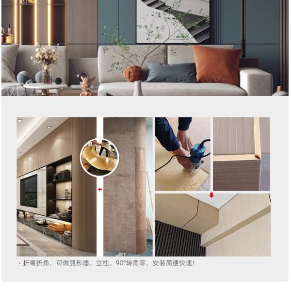 Интерьеры дома 8 мм бамбуковый уголь водостойкая ткань ПВХ стеновая панель