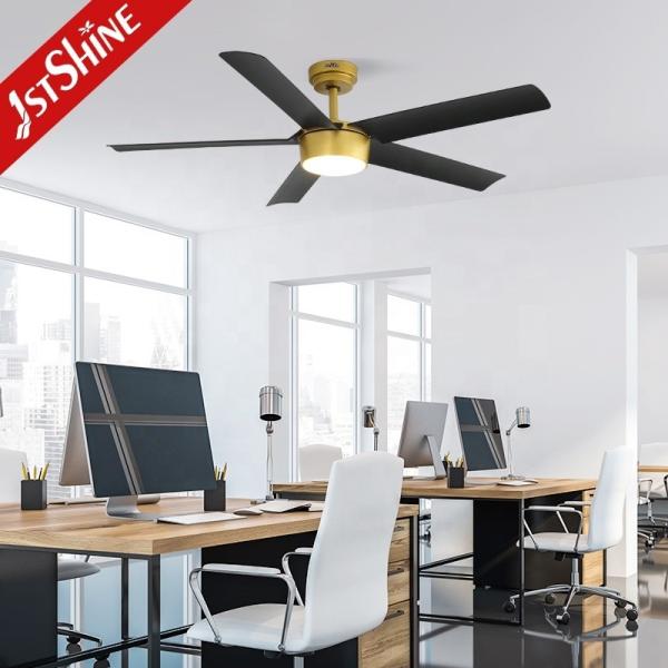 Ventilador de teto de motor de corrente contínua de 52 polegadas Ventilador de baixo watt decorativo moderno com controle remoto e 10-