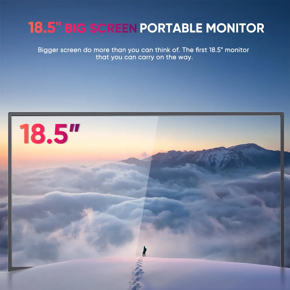Ultra Slim Ips портативный USB C сенсорный монитор 18,5 дюйма 1080P HDR путешествия второй монитор