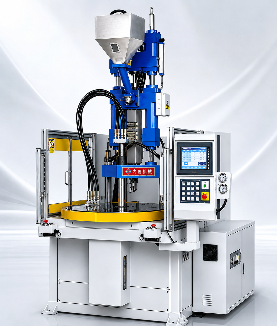 Automatic Vertical Rotary Table Injection Molding Machine For LED Lamp Bases