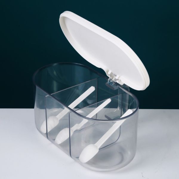 2/3 compartment PP Plastic Flavoring Containers With A Spoon