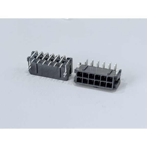 Micro Fit 3.0 2x6 Pin Header Connector, 3.00mm Pitch Side Entry PCB Power Signal Interface for Automotive Control, Industrial Automation, Server Hardware