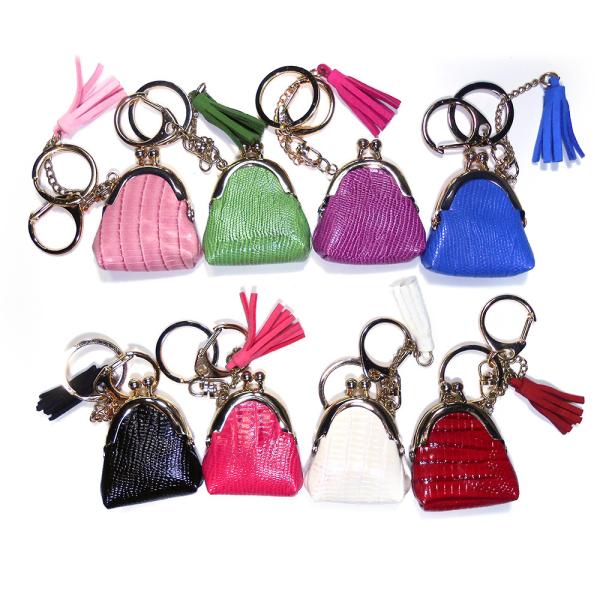 Engraved Logo Black Coin Purse Keychain , Lightweight Black Wallet Keychain