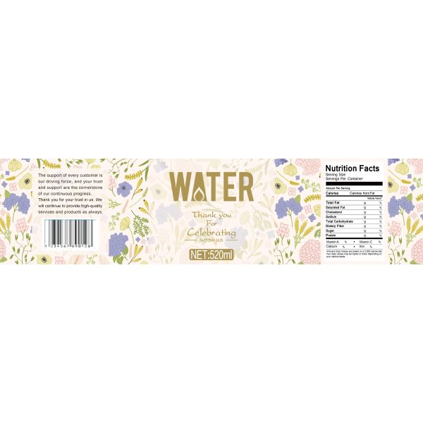 Custom Print Durable Waterproof Labels Sticker Logo Printed Long-lasting Adhesive Water Beverage Bottle Label Sticker Roll