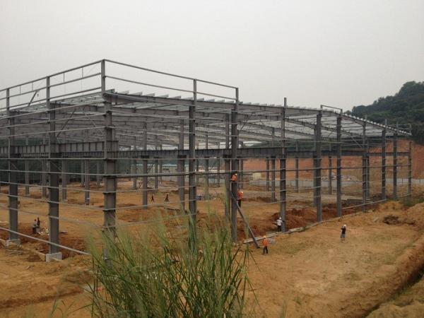 Armazém pré-fabricado da construção de aço, construções de aço industriais do calibre leve
