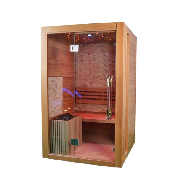3kw Stove Heater Hemlock Wooden Indoor Steam Sauna Room For 2 Person