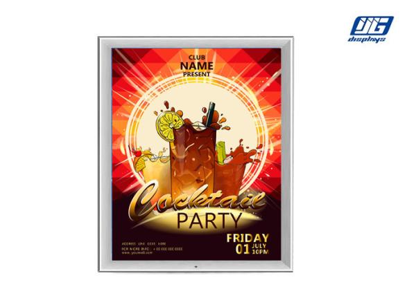 Water Resistant Slimline Led Light Boxes Snap Poster Frames For Outdoor