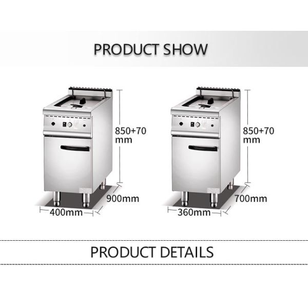 Durable 1.23kg/H 18L Commercial Gas Deep Fryer
