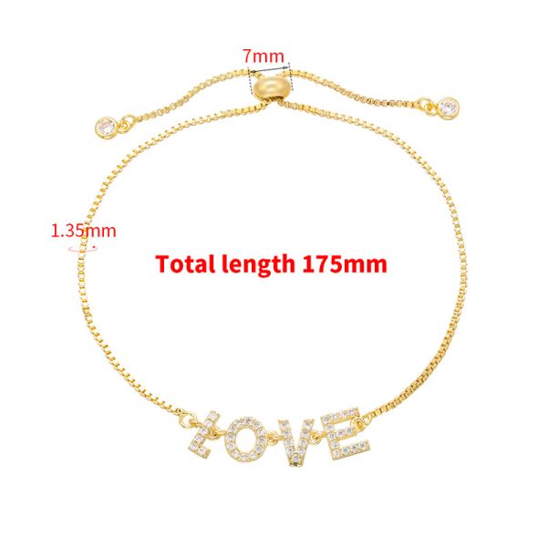 Начальными браслет имени письма циркона золота 18k персонализированный ювелирными изделиями