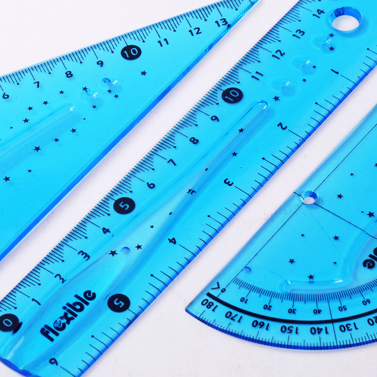 hot selling fashion twist it 15cm clear pvc 3pcs flexible ruler set
