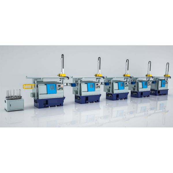 Multi-equipment Automated Production Line CNC Lathe with Gantry Loader