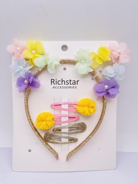 Petit bandeau de cheveux de fleurs de Pâques avec des pinces à cheveux