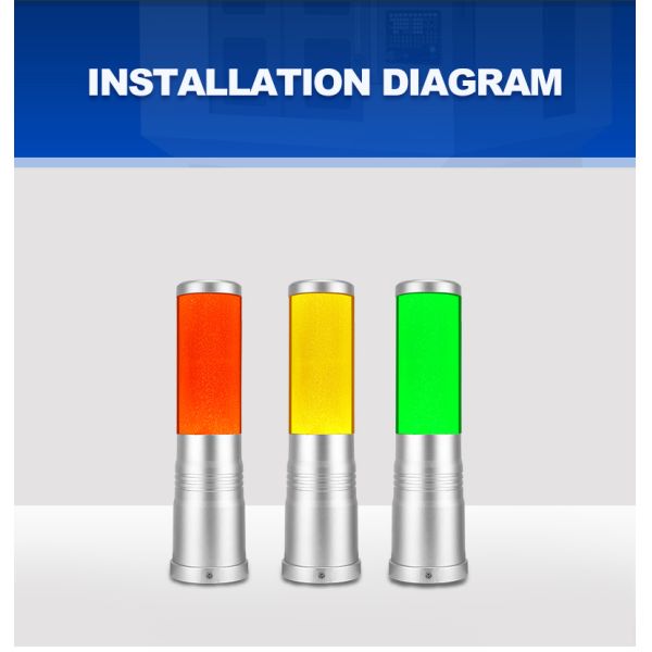 Lampe d'avertissement à LED stable pour machine-outil, pour une lueur verte et une protection anticorrosion