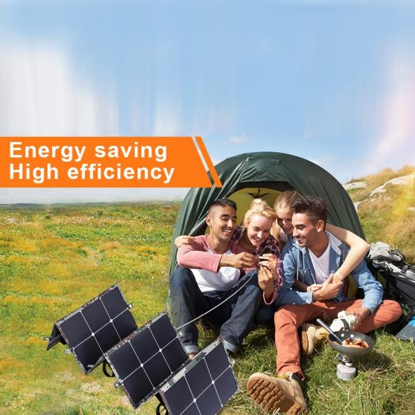 110W Foldable Solar Panel ETFE Portable 6 Folding Travel Charger Home Use Solar Panel