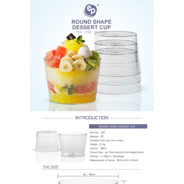 2019 popular disposable plastic fruit salad cup with FDA BPA FREE