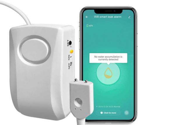 ABS Smart Water Sensor Alarm Wireless 115G For Kitchen Bathroom