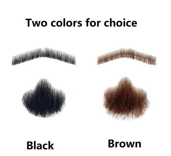 Real Hair Realistic Fake Beard and Moustache for Men Cosplay Invisible Mustache