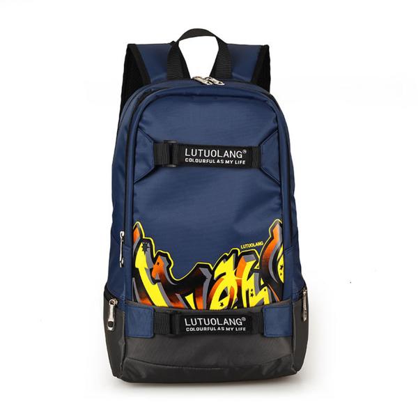 Middle school students bag sports fashion backpack men's shoulder bag printed Oxford cloth bag
