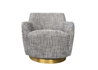 High Density Sponge Padded Fabric Swivel Chair Grey Swivel Chair Metal Plinth