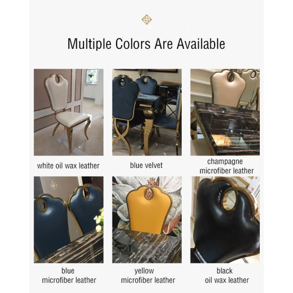 La table de salle à manger et les chaises de luxe de rectangle ont placé le cadre d'acier inoxydable de longueur de 180cm