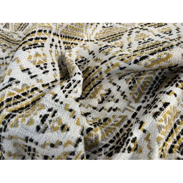 Golden Woven Jacquard Fabric For Sofa 430GSM Woven Sofa Fabric With Luxury Golden