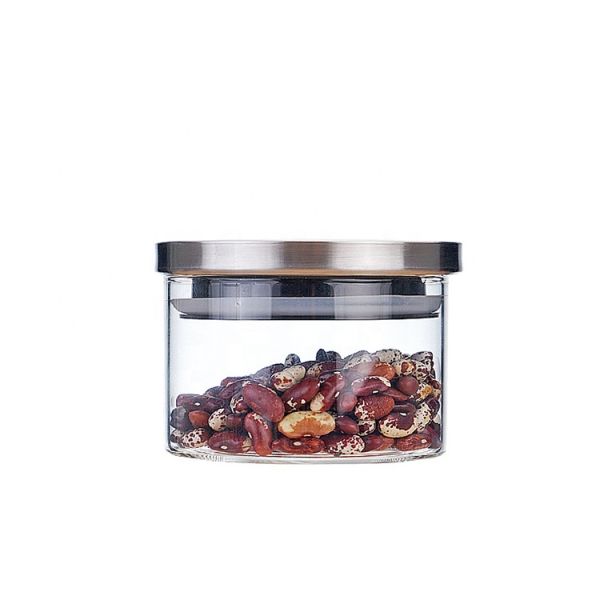 Heat Resistant 8oz Airtight High Borolicicate Glass Jar With Metal Lid Custom Size