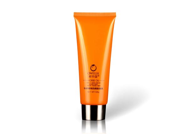 120ML Round Orange Plastic Cosmetic Tubes For Lotion Cosmetic Packaging
