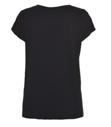 Front Red Pattern Printed Ladies Viscose Tops , Ladies Short Sleeve T Shirts