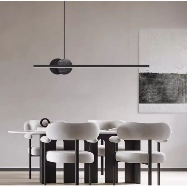 Restaurant chandelier one word long strip modern simple light luxury minimalist designer marble one word long strip lamp