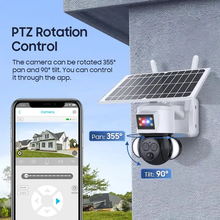 Универсальная солнечная сеть купола ночного видения 6MP WiFi камеры 4G PTZ