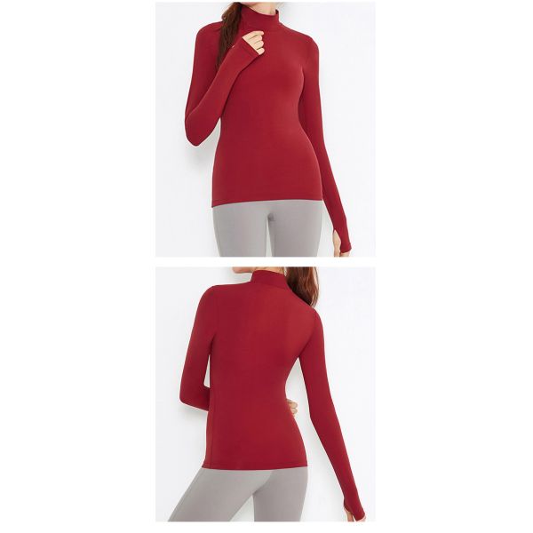 Hiking Cycling Long Sleeve Yoga Top Pullover With Build In Bra 220gsm