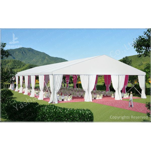300 People Luxury Wedding Tents Rentals Aluminium Frame Marquee With Transparent PVC Windows