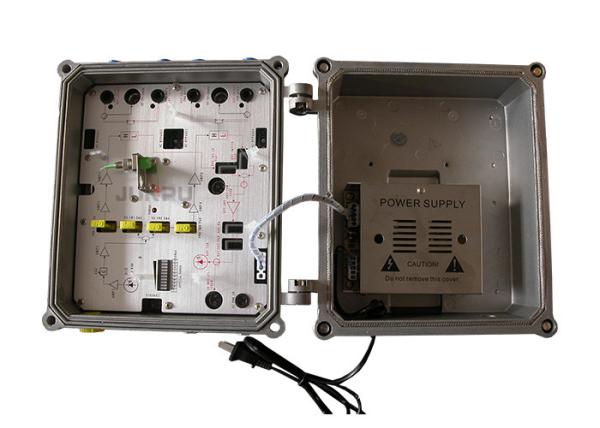 Outdoor HFC 4 Outputs Fiber Optic Node Receiver With AGC Control 104dbuv