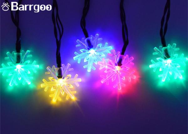 6M Snowflake Solar Powered Outdoor Xmas Tree Lights , Multi Colored Led Christmas Lights