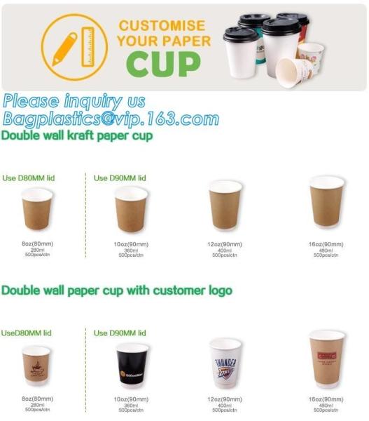 Biodegradable coffee paper cup with lid custom printed paper cup,3oz 5oz 6oz 8oz ice cream paper cup and paper lid pack