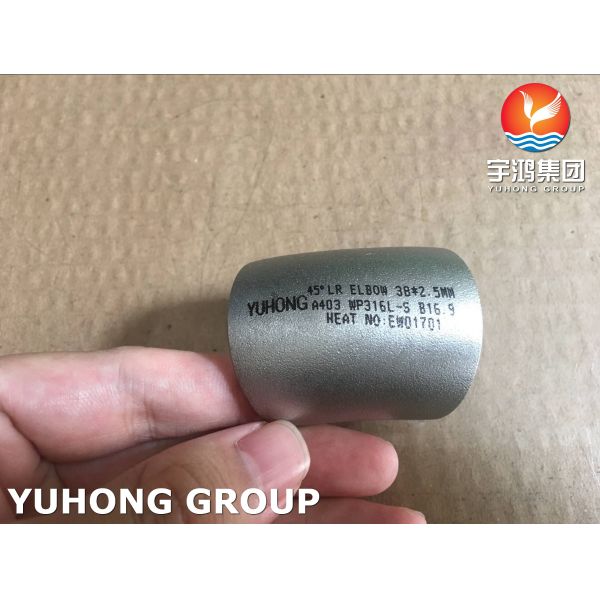 B16.9 ASTM A403 WP316L Acessórios de tubos de aço inoxidável 45Deg LR