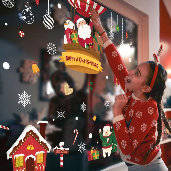 Room Decoration Christmas Wall Art Stickers , Pvc Wall Sticker Non - Toxic