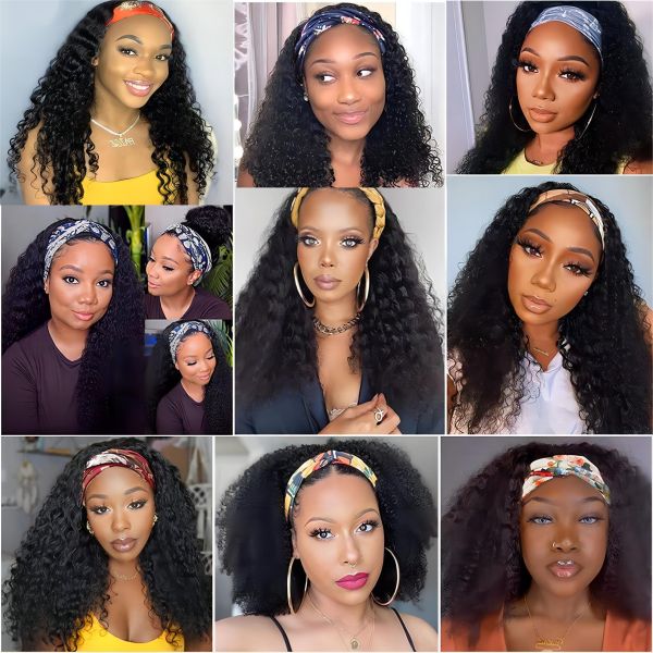 Lace Wig Type None Lace Wigs 100% Human Hair Headband Cuticle Aligned Raw Hair Wig