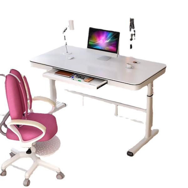 SPCC Steel Frame Material Extra Large Glass Height Adjustable Sit to Stand Table with Drawers
