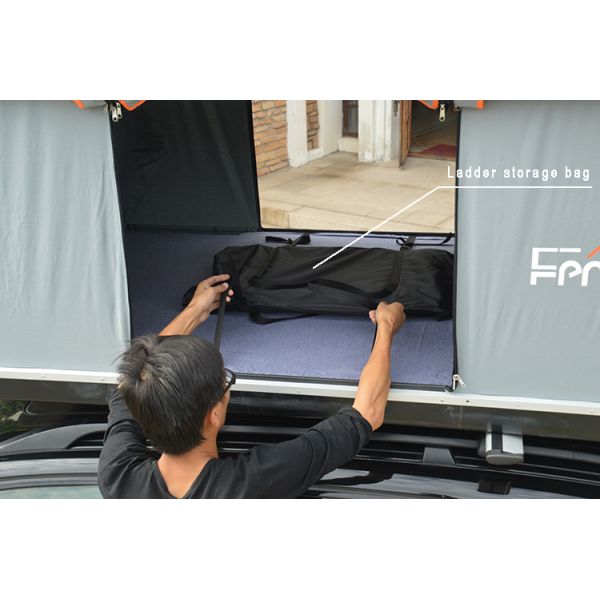 Canvas Fabric Single Layer Mechanically Operated Hard Shell Roof Tent
