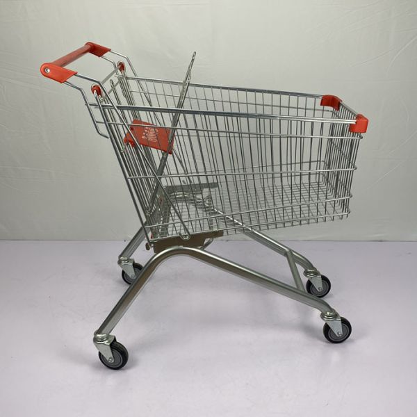 European Style 125L Q195 Steel Supermarket Trolley Cart With Child Seat