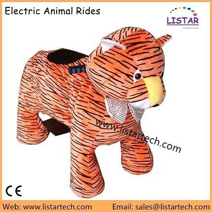 Kid Amusement Rids Equipment Tiger Design Animal Plush Ride on Horse, Zippy Animal Rides