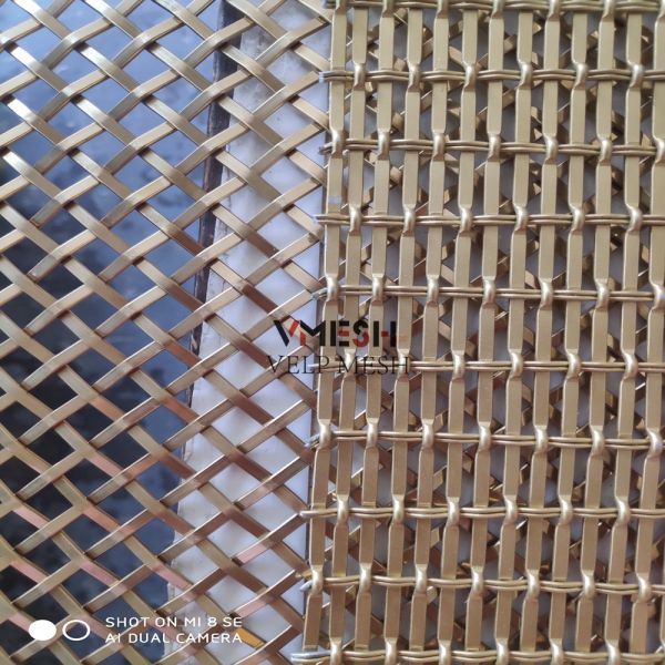 Decorative Stainless Steel Flat Wire Woven Wire Mesh Panels For Building