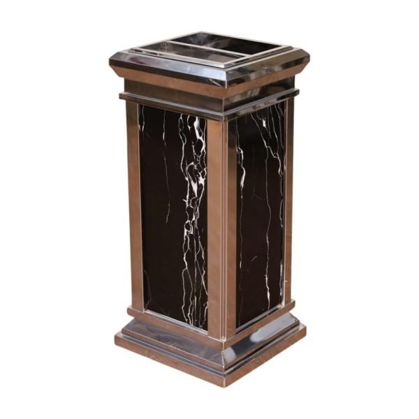 High-Grade Hotel European Style Metal Waste Bin Large Capacity Stainless Steel Vertical Ashtray Commercial Trash Bins
